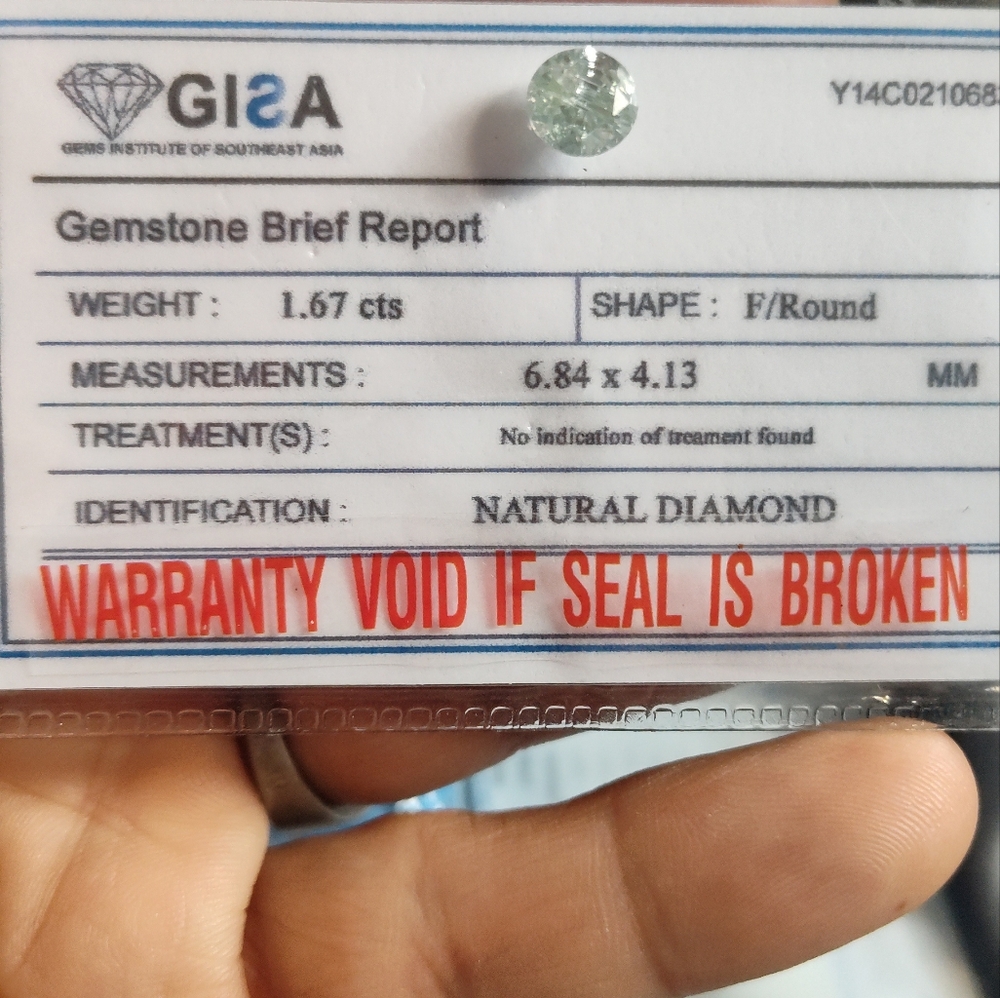 1.67 CT blue diamond earth mined
